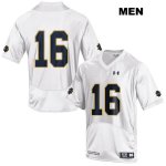 Notre Dame Fighting Irish Men's Cameron Ekanayake #16 White Under Armour No Name Authentic Stitched College NCAA Football Jersey YON5199DY